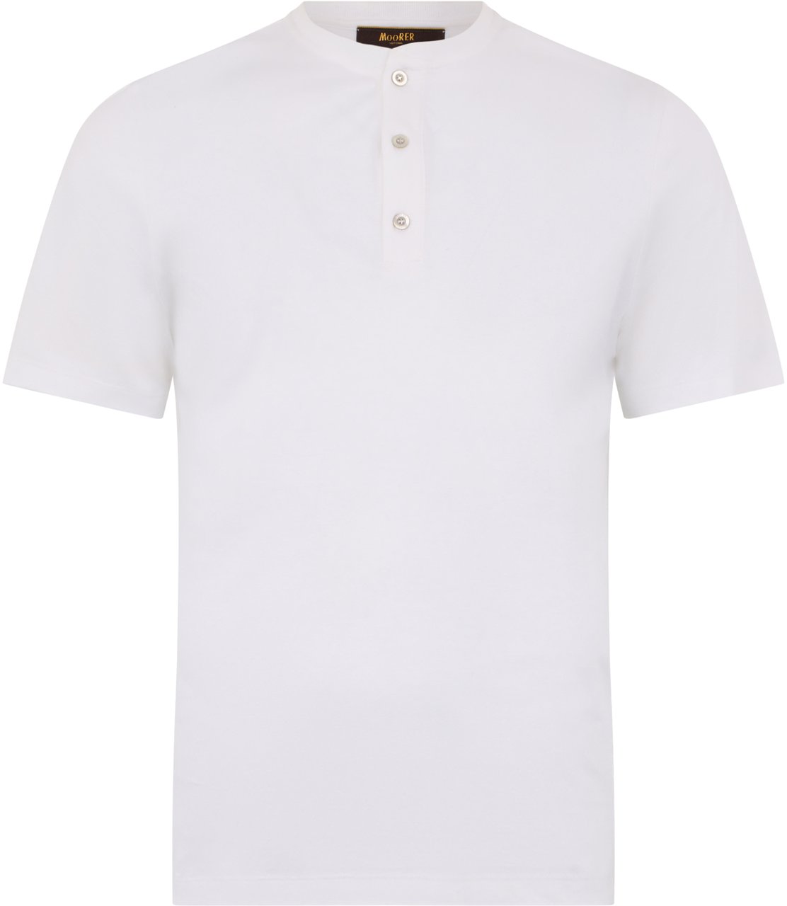 Moorer White cotton t-shirt, daily comfort assured. Wit
