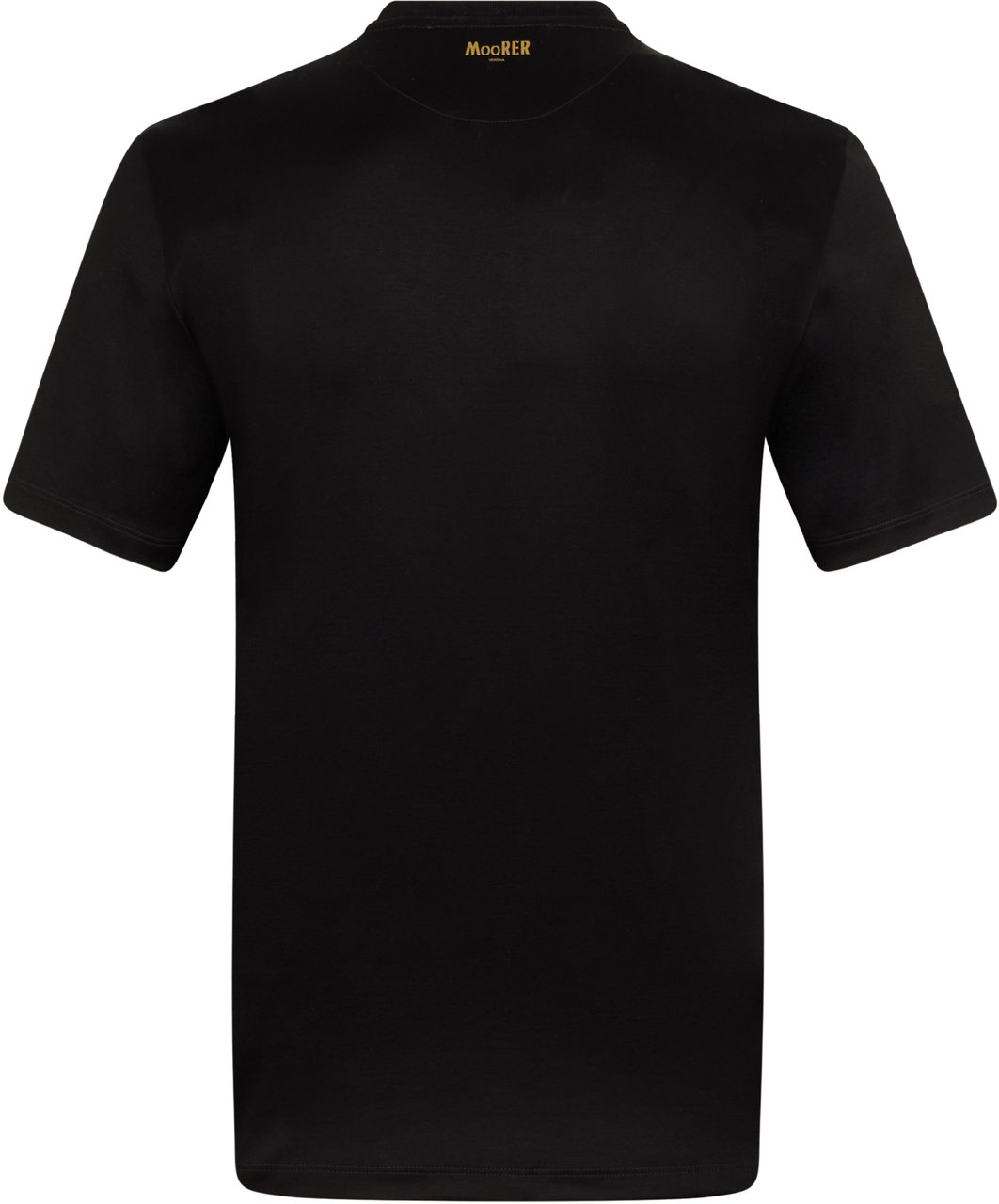 Moorer Black t-shirt with short sleeves and buttons, casual and versatile. Zwart