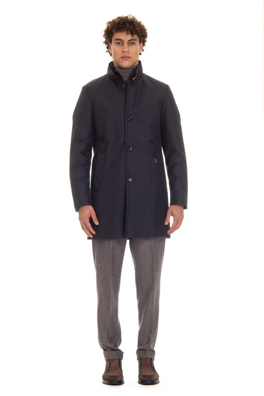 Moorer Padded Nylon Coat Fine Down Mod. Bond-Wi Zwart