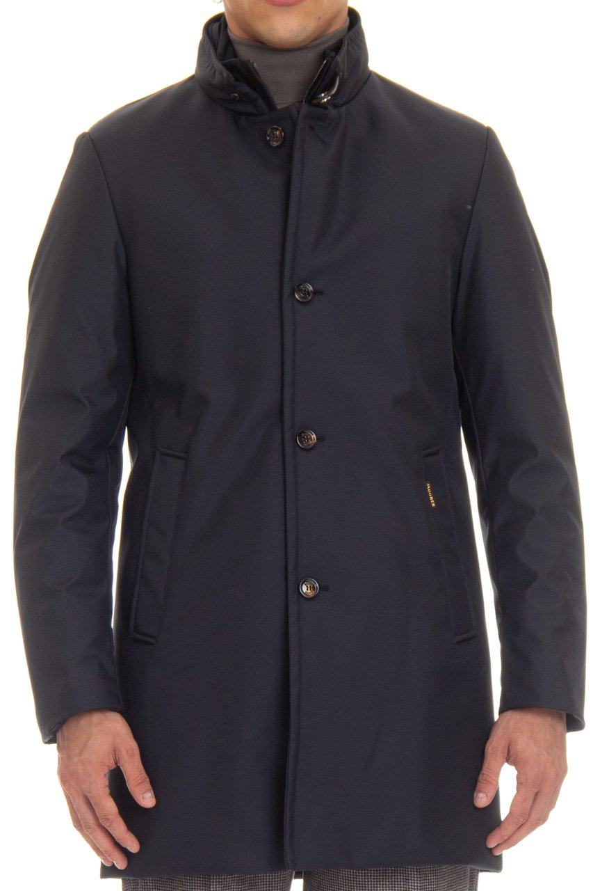 Moorer Padded Nylon Coat Fine Down Mod. Bond-Wi Zwart