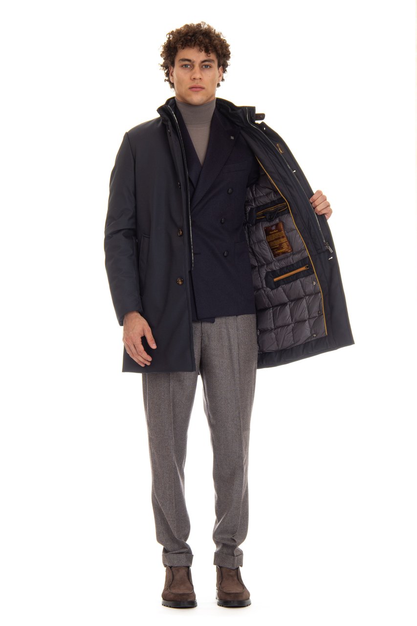 Moorer Padded Nylon Coat Fine Down Mod. Bond-Wi Zwart