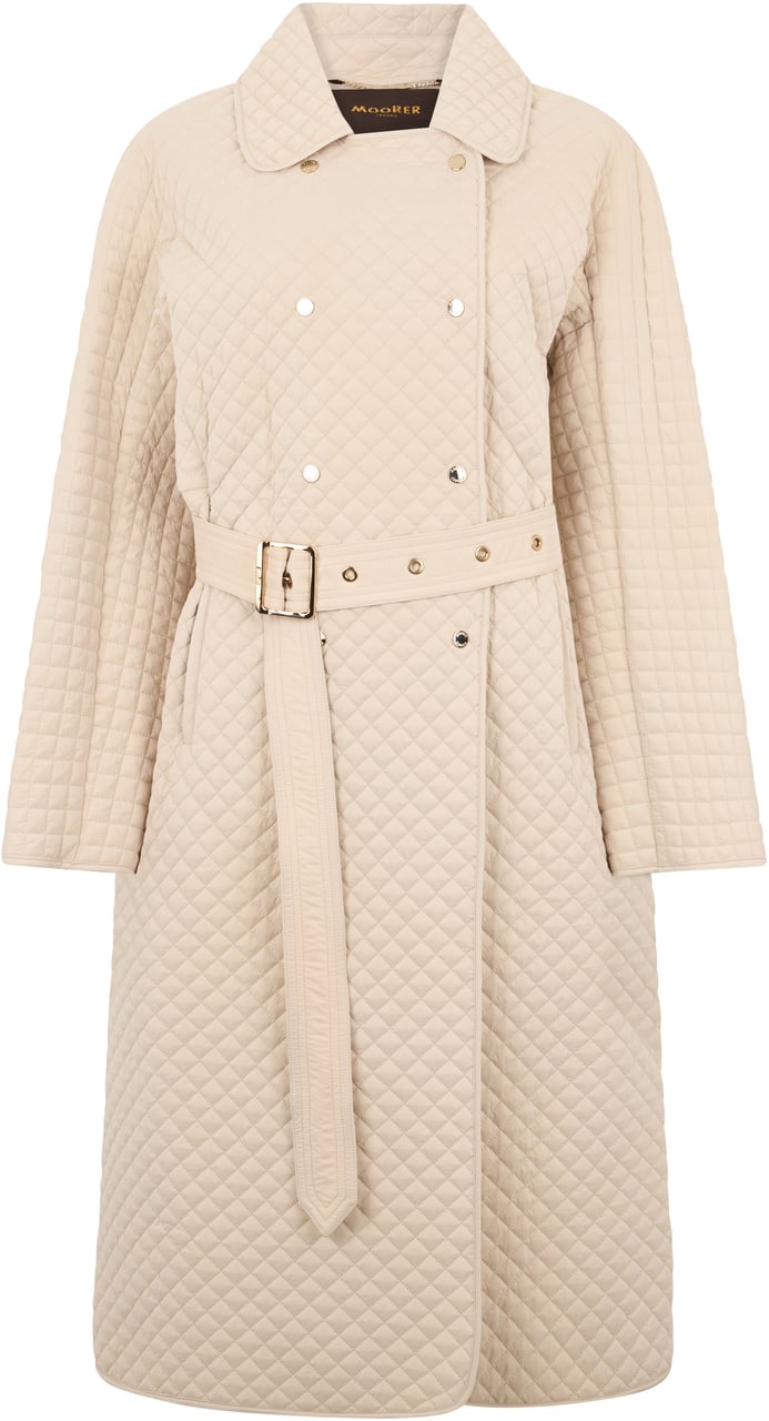 Moorer Elegant beige coat with a belt that offers comfort and style. Grijs