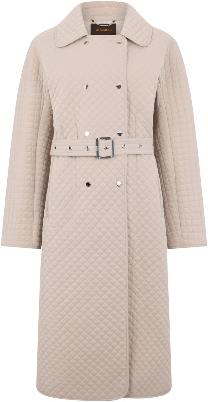 Moorer Beige padded trench with a versatile style. Neutraal