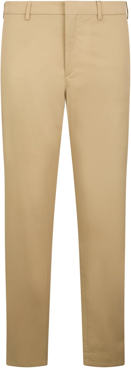 Moorer Beige slim pants, casual and versatile design. Beige
