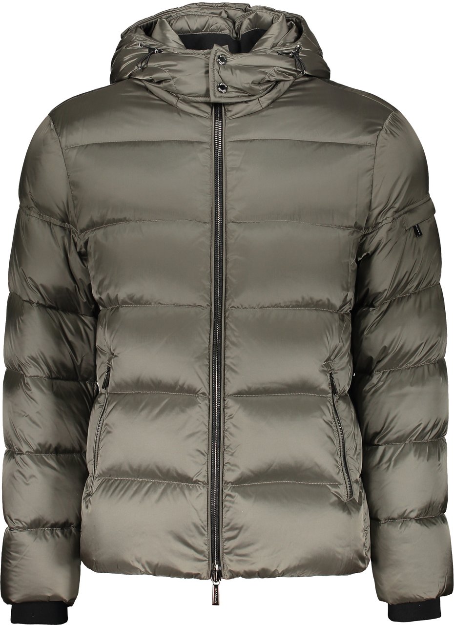 Moorer Brett Hooded short down jacket Grijs