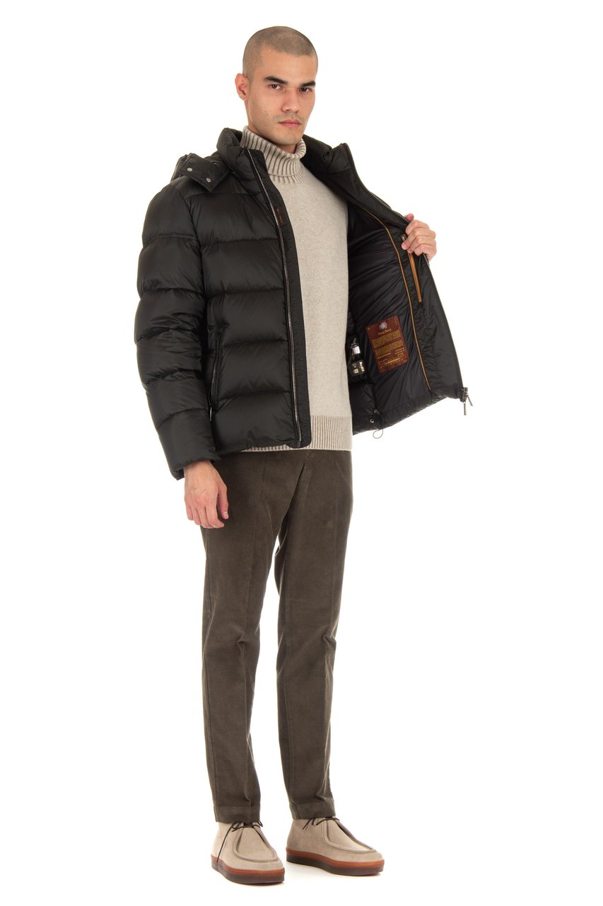 Moorer Brett-Sh Removable Hood Down Bomber Zwart