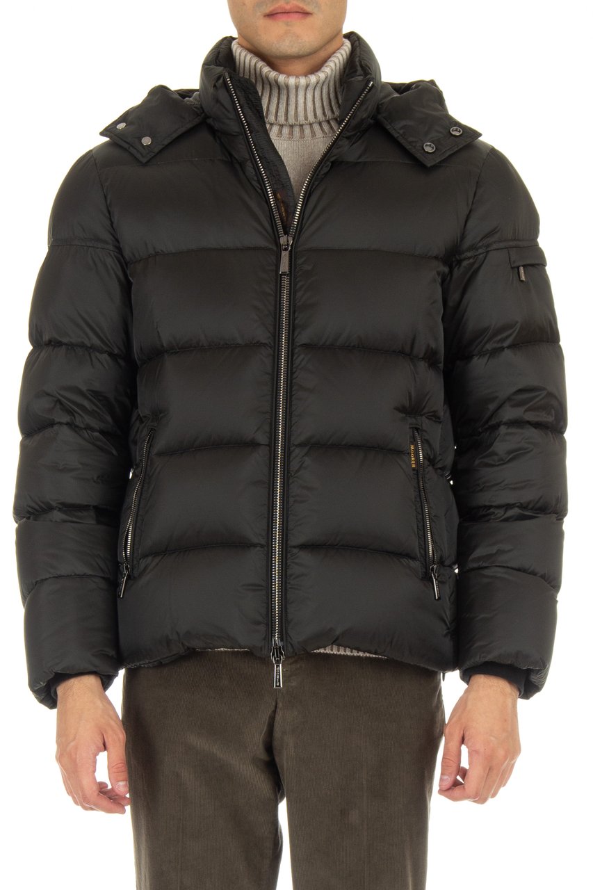 Moorer Brett-Sh Removable Hood Down Bomber Zwart