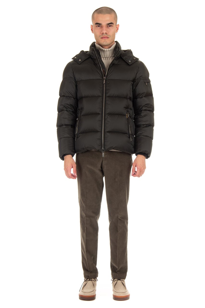 Moorer Brett-Sh Removable Hood Down Bomber Zwart