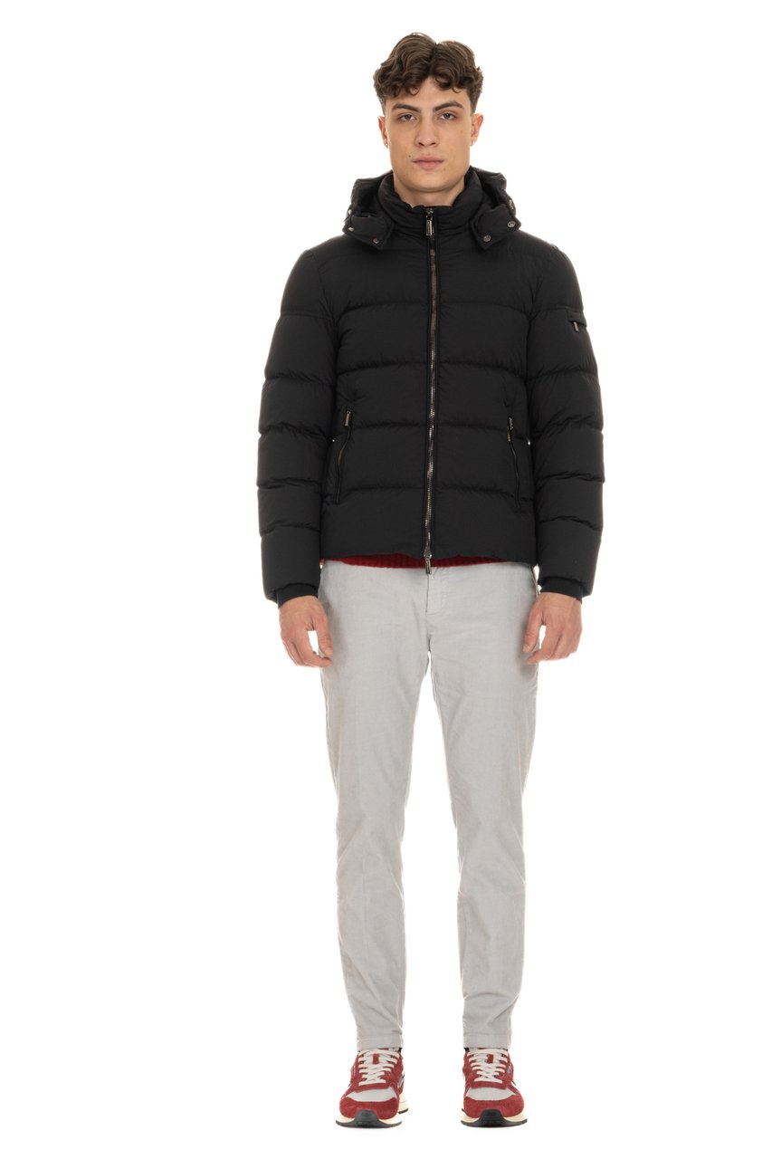 Moorer Matte Nylon Down Jacket Mod. Brett-Skt Zwart