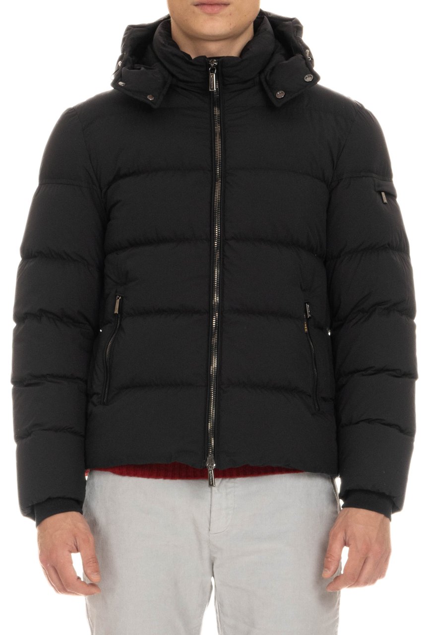 Moorer Matte Nylon Down Jacket Mod. Brett-Skt Zwart