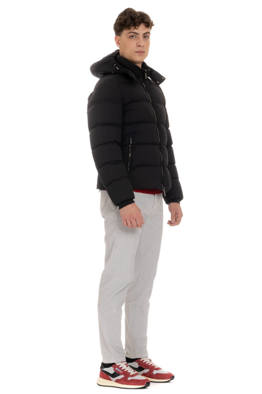 Moorer Matte Nylon Down Jacket Mod. Brett-Skt Zwart