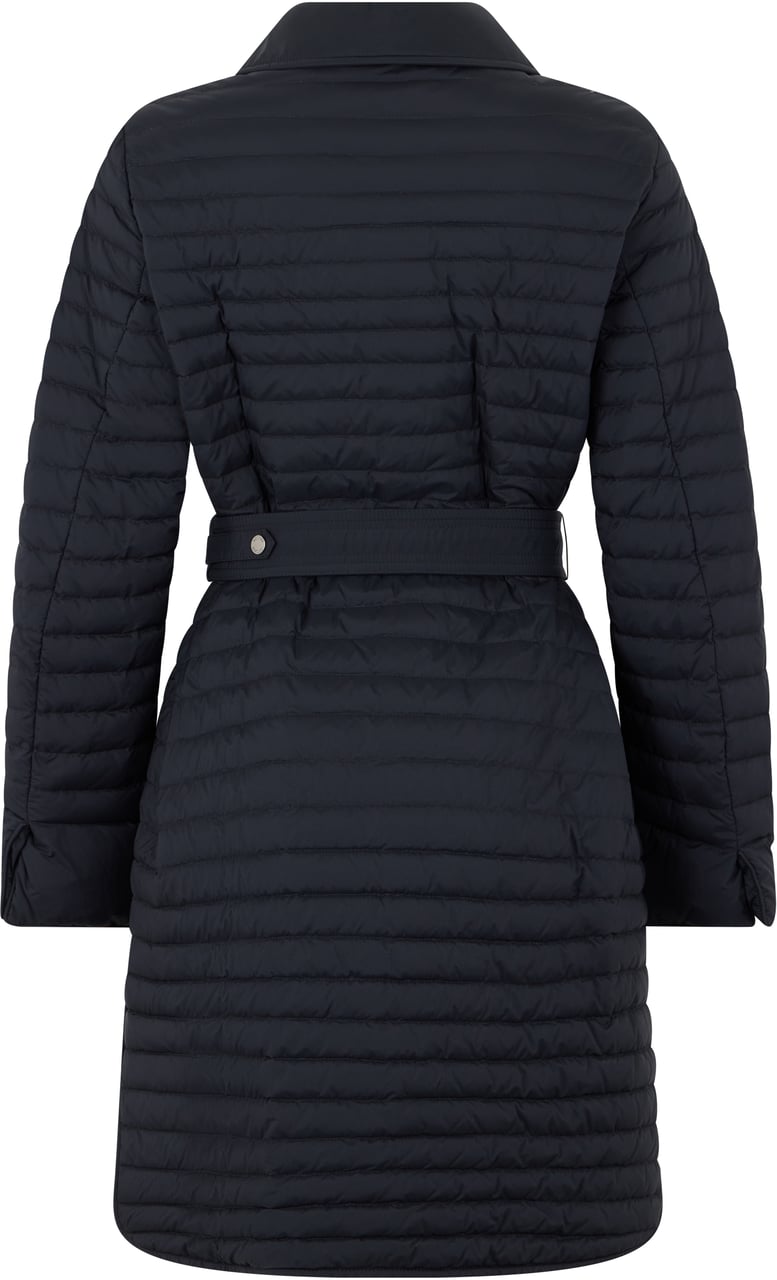 Moorer Elegant black padded coat with belt Blauw