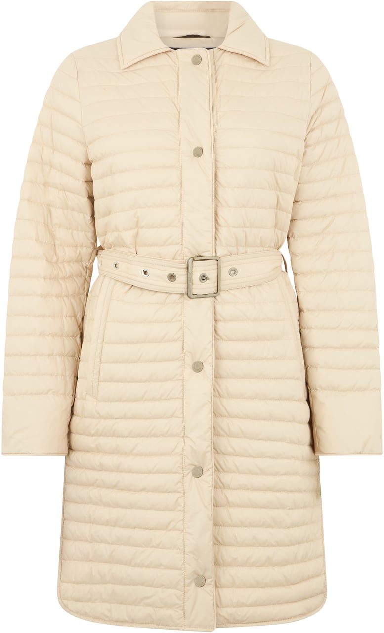 Moorer Stylish white winter coat with belt Neutraal