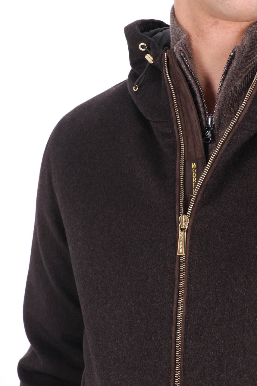 Moorer Baby Cashmere Down-Padded Wool-Cashmere Bomber Jacket Zwart