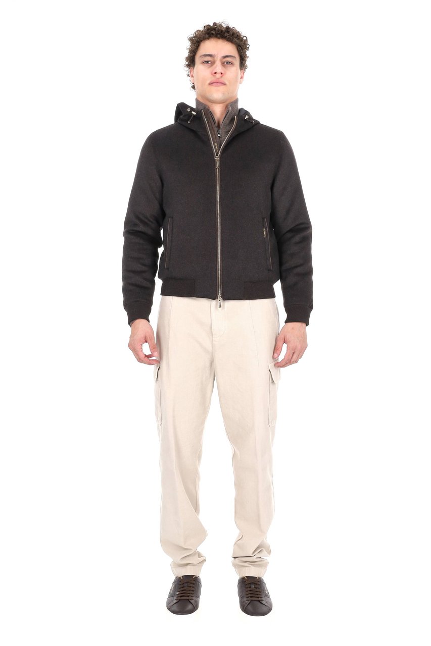 Moorer Baby Cashmere Down-Padded Wool-Cashmere Bomber Jacket Zwart