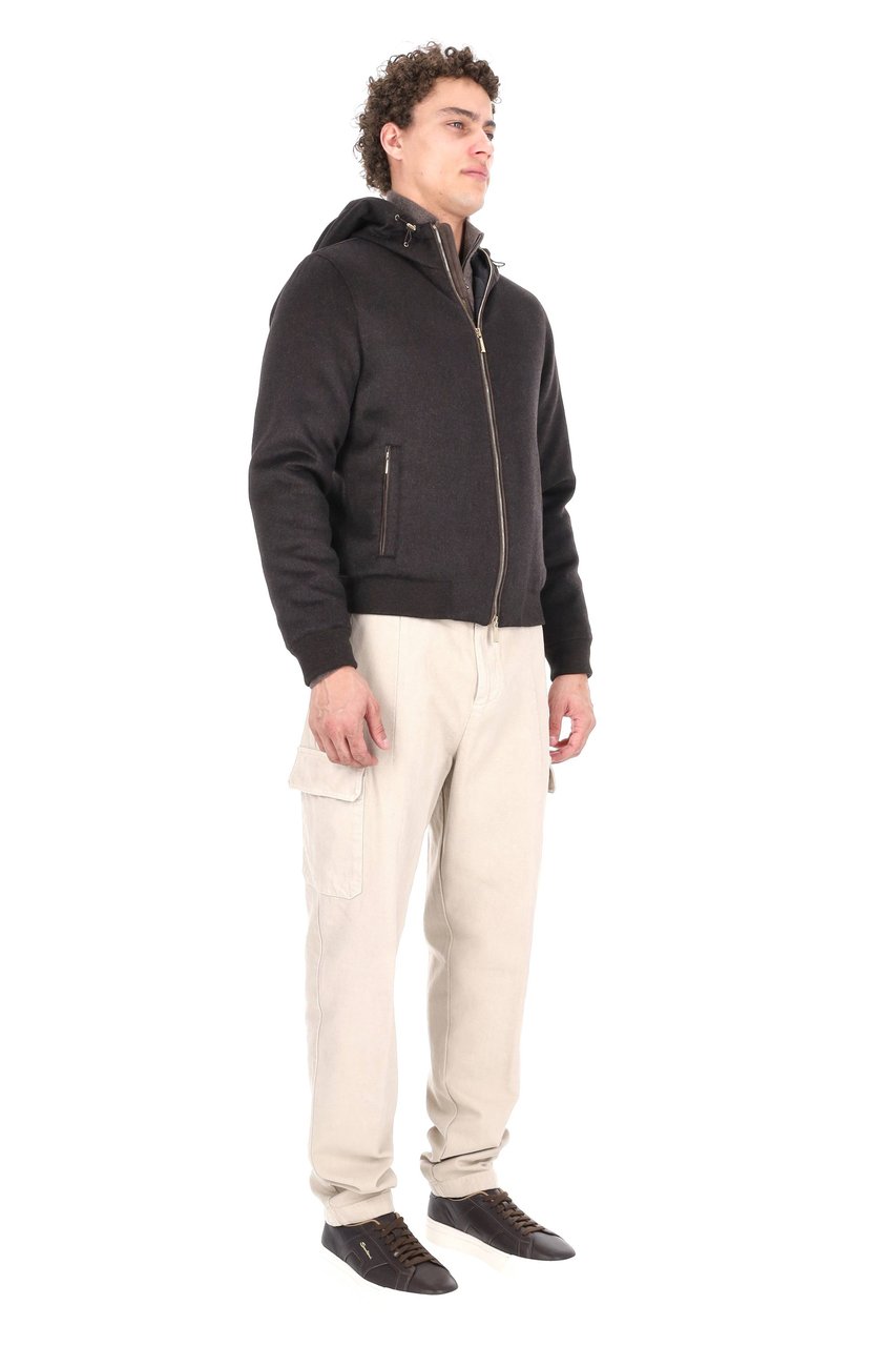 Moorer Baby Cashmere Down-Padded Wool-Cashmere Bomber Jacket Zwart