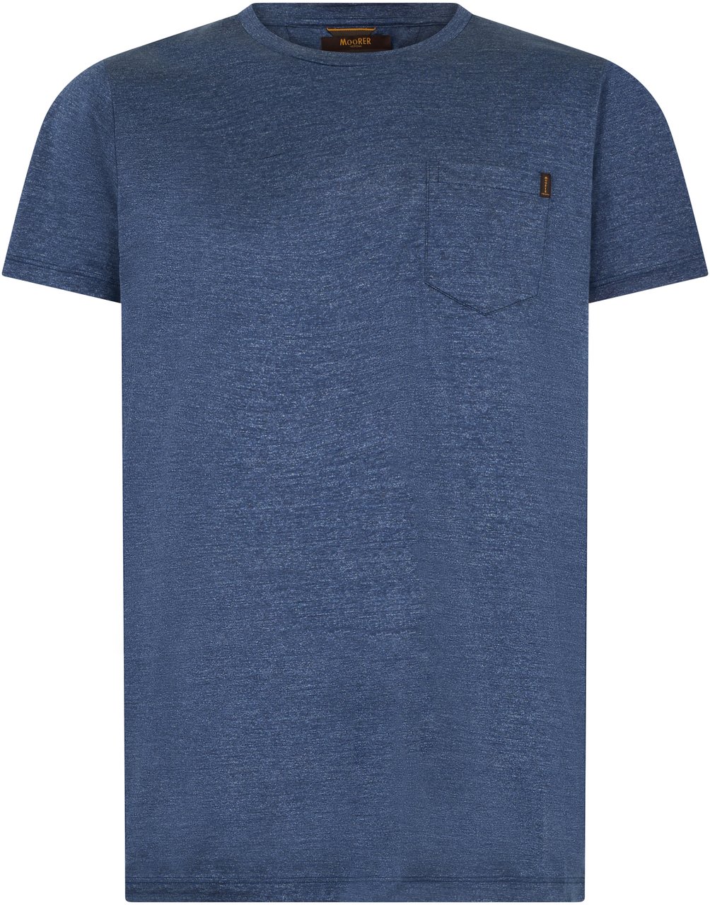 Moorer Dark blue T-shirt made of soft cotton. Blauw