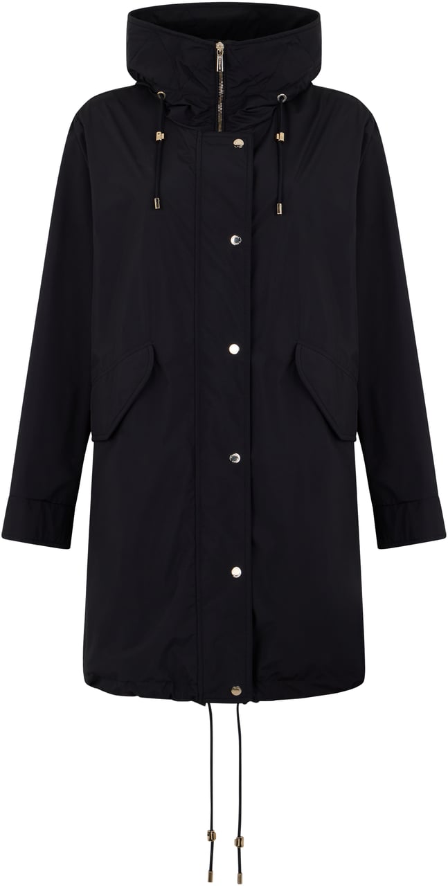 Moorer Elegant black winter parka with hood Zwart