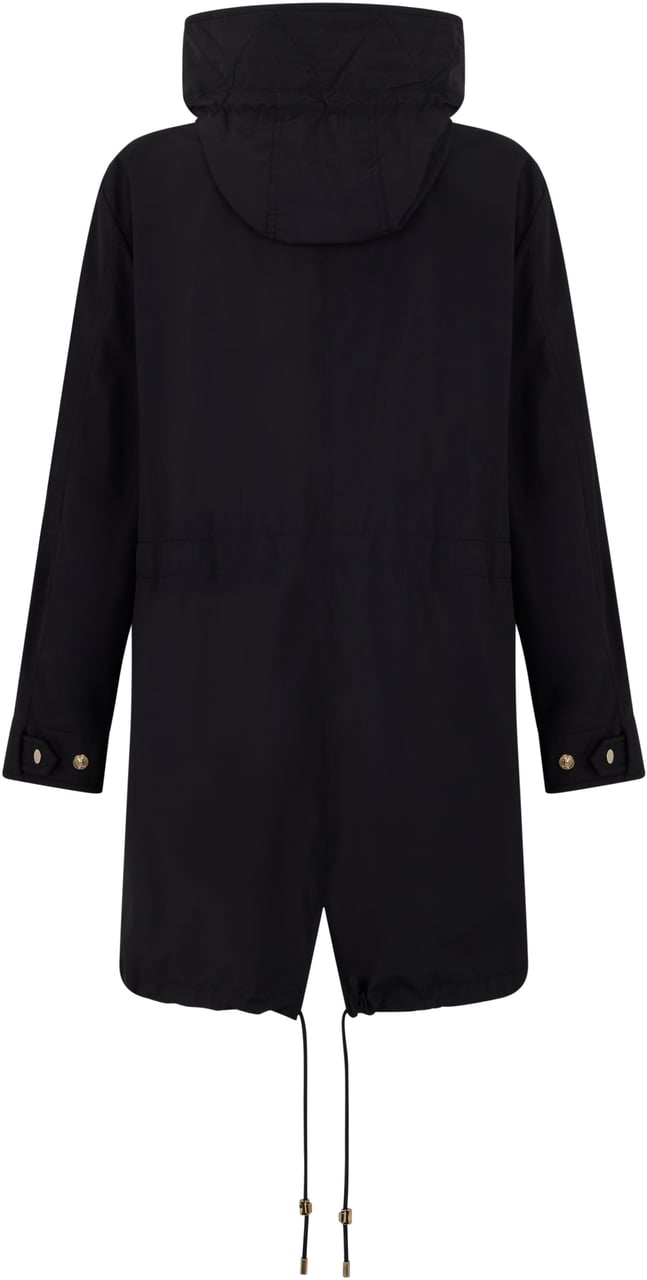 Moorer Elegant black winter parka with hood Zwart