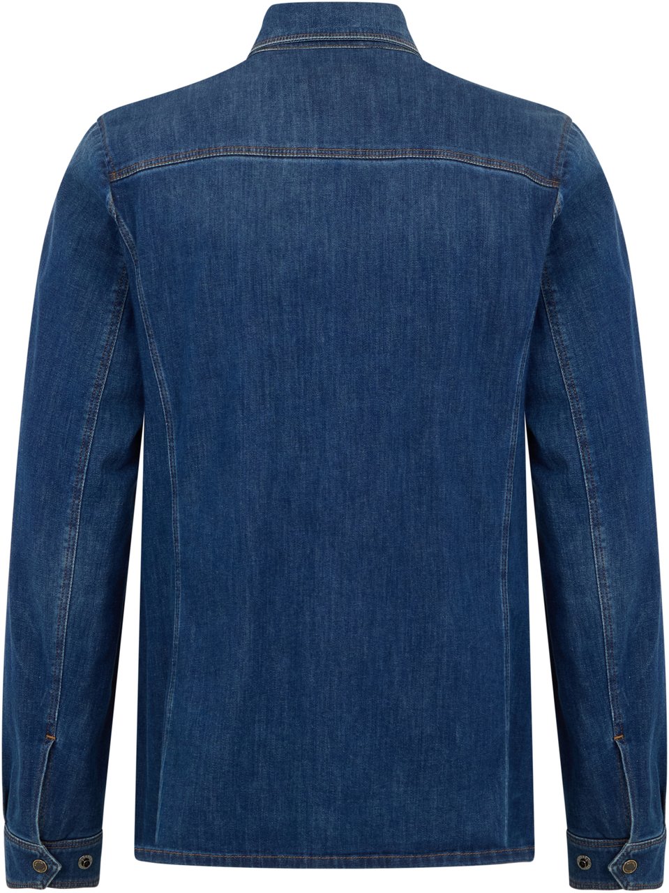 Moorer Classic and versatile dark blue denim shirt. Blauw