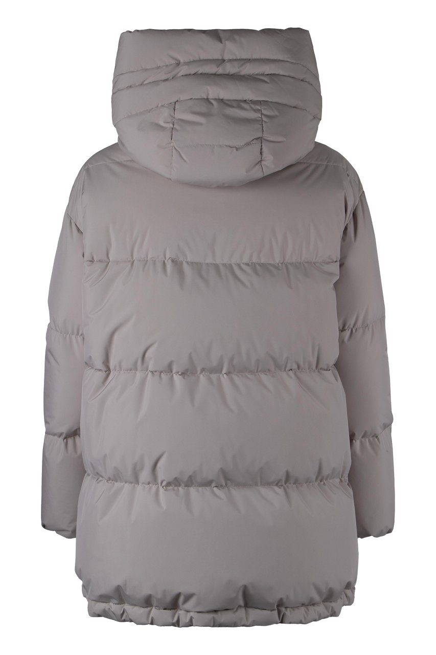 Moorer Calliope Hooded short down jacket Neutraal