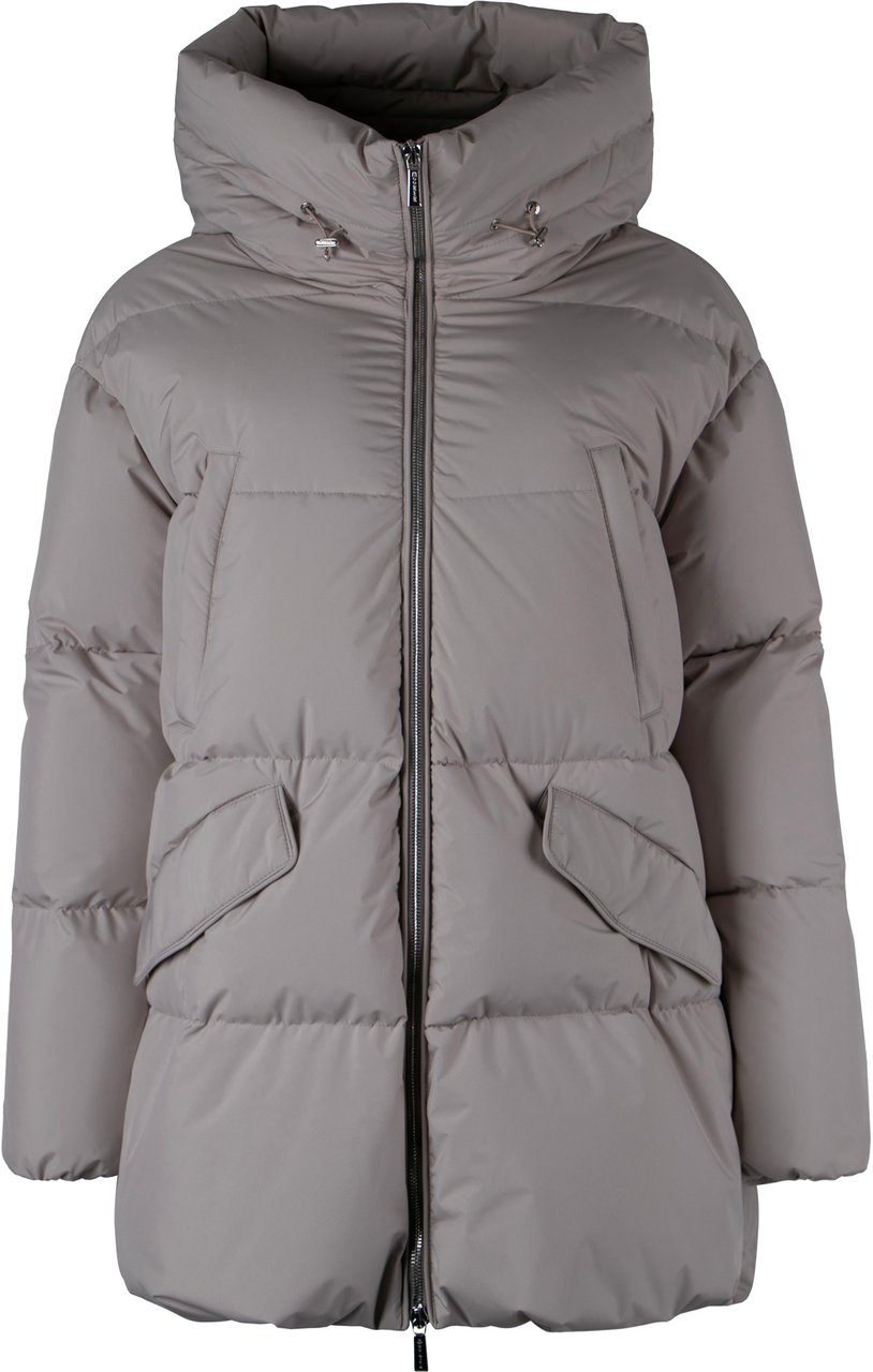 Moorer Calliope Hooded short down jacket Neutraal