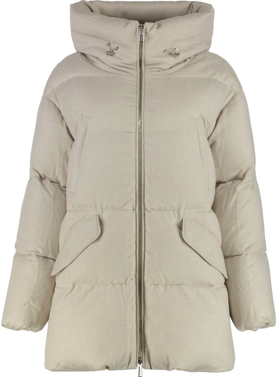 Moorer Calliope Hooded down jacket Neutraal