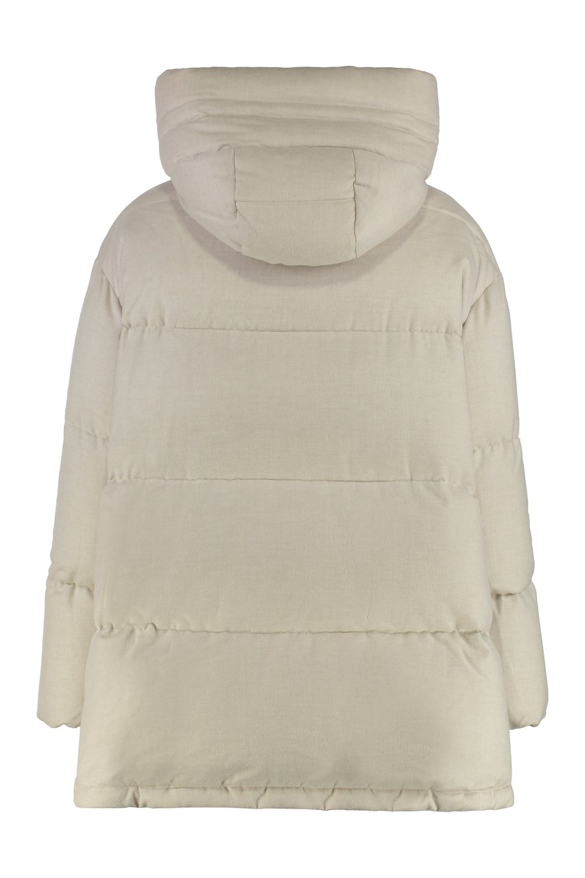 Moorer Calliope Hooded down jacket Neutraal