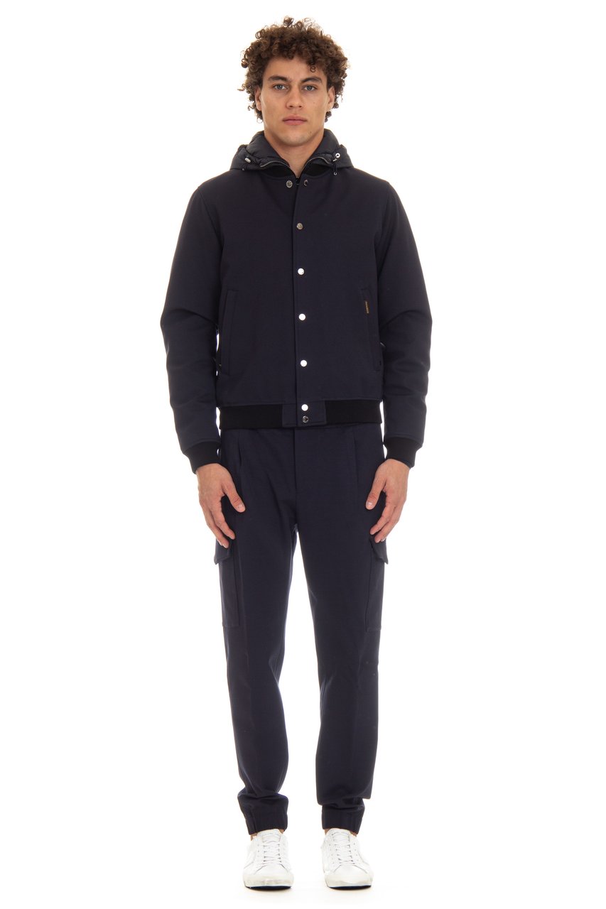 Moorer Active Jersey Viscose Bomber Down Jacket Zwart