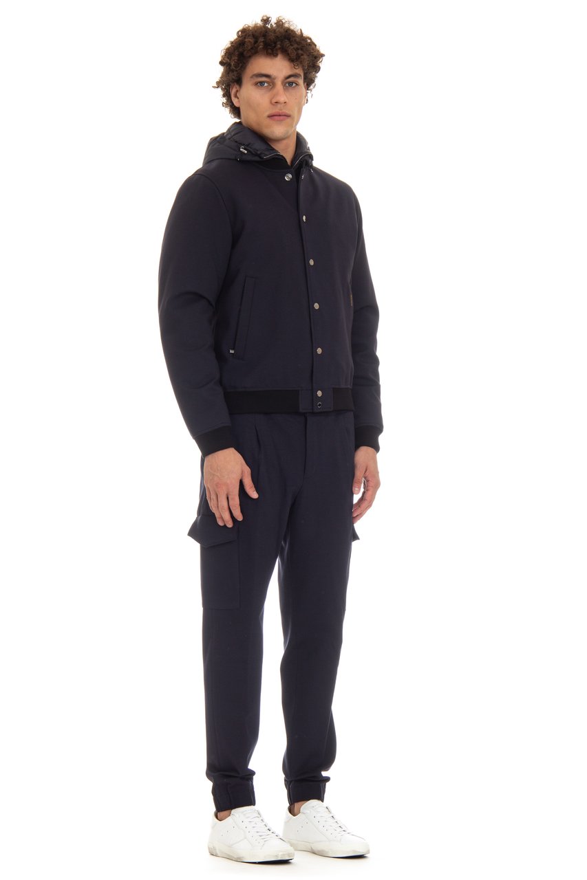 Moorer Active Jersey Viscose Bomber Down Jacket Zwart