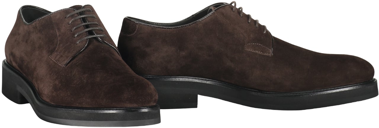 Moorer Elegant Suede Leather Shoes Brown Donkergrijs