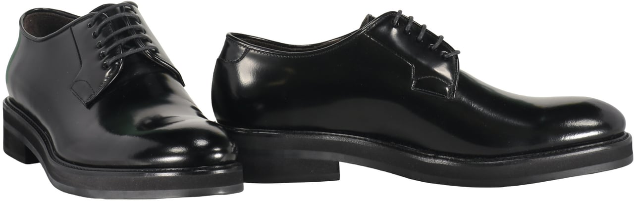 Moorer Elegant black leather shoe Zwart
