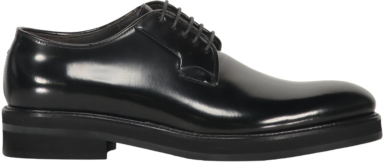 Moorer Elegant black leather shoe Zwart