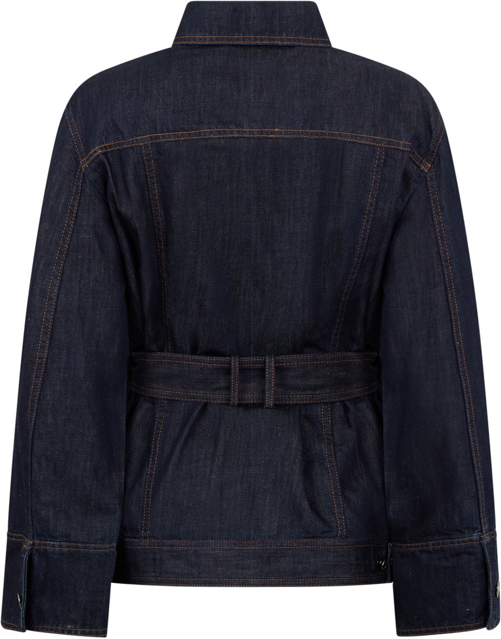 Moorer Dark blue denim jacket, casual and modern. Blauw