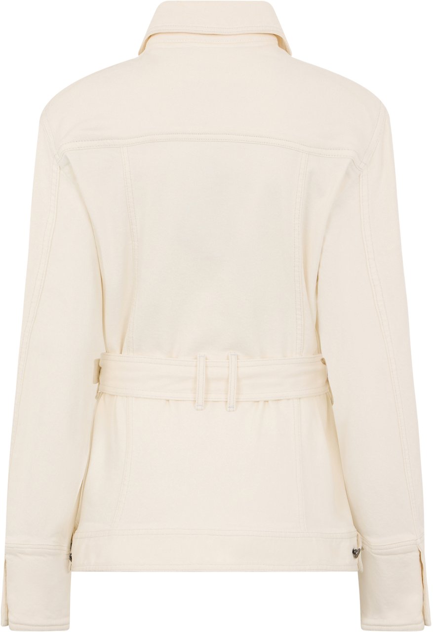 Moorer White denim jacket with a modern and versatile design. Wit