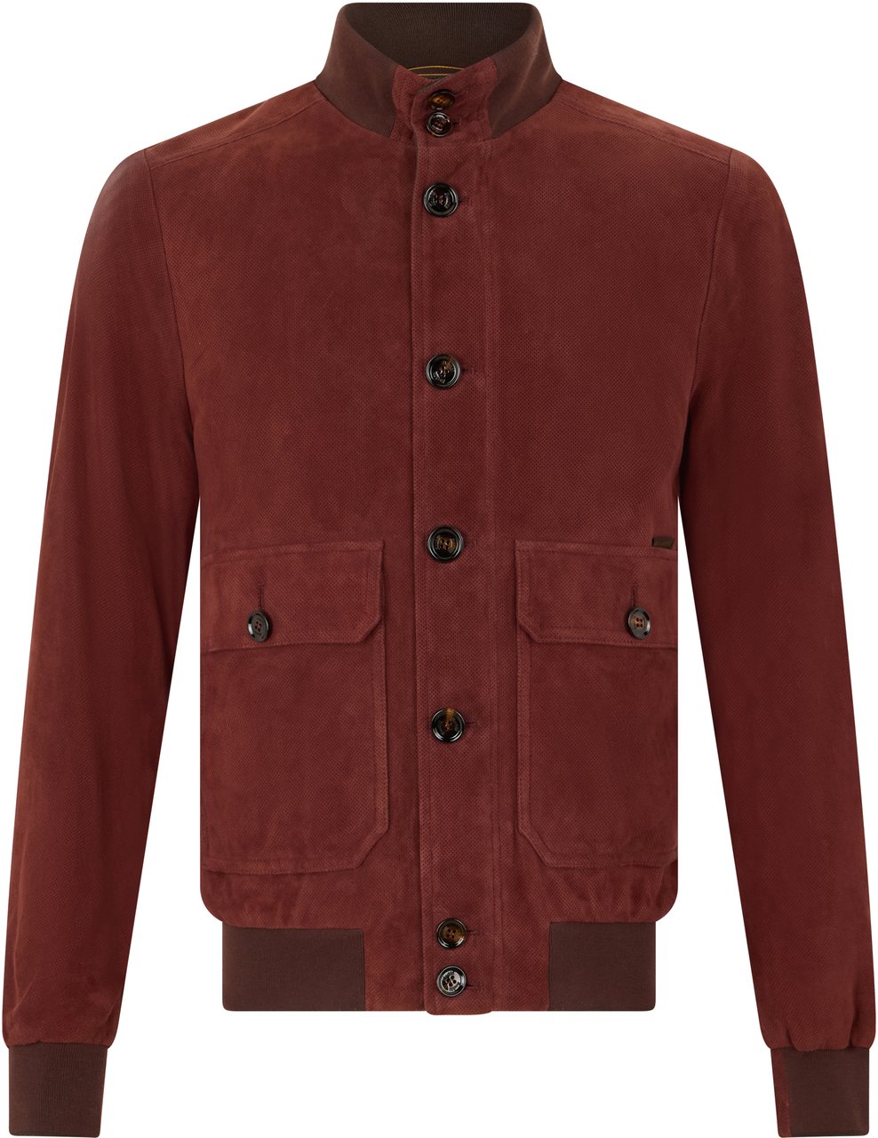 Moorer Bordeaux leather jacket with elegant collar Rood