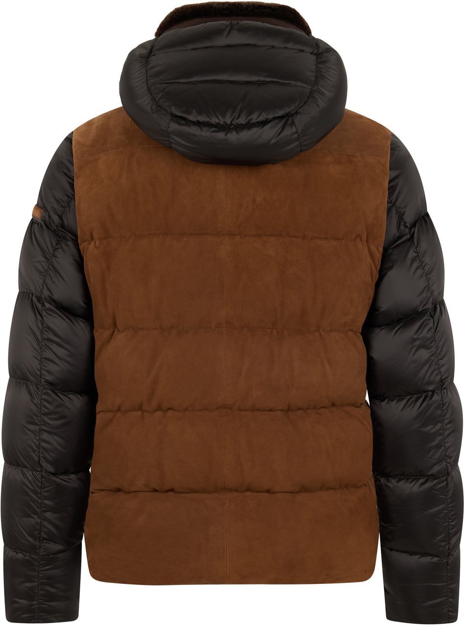 Moorer Padded jacket with hood, modern style Bruin