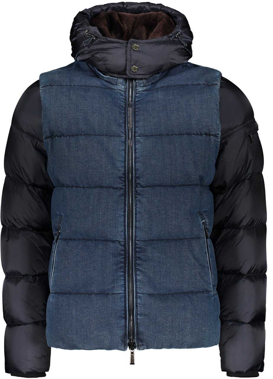 Moorer Down jacket with hood Blauw