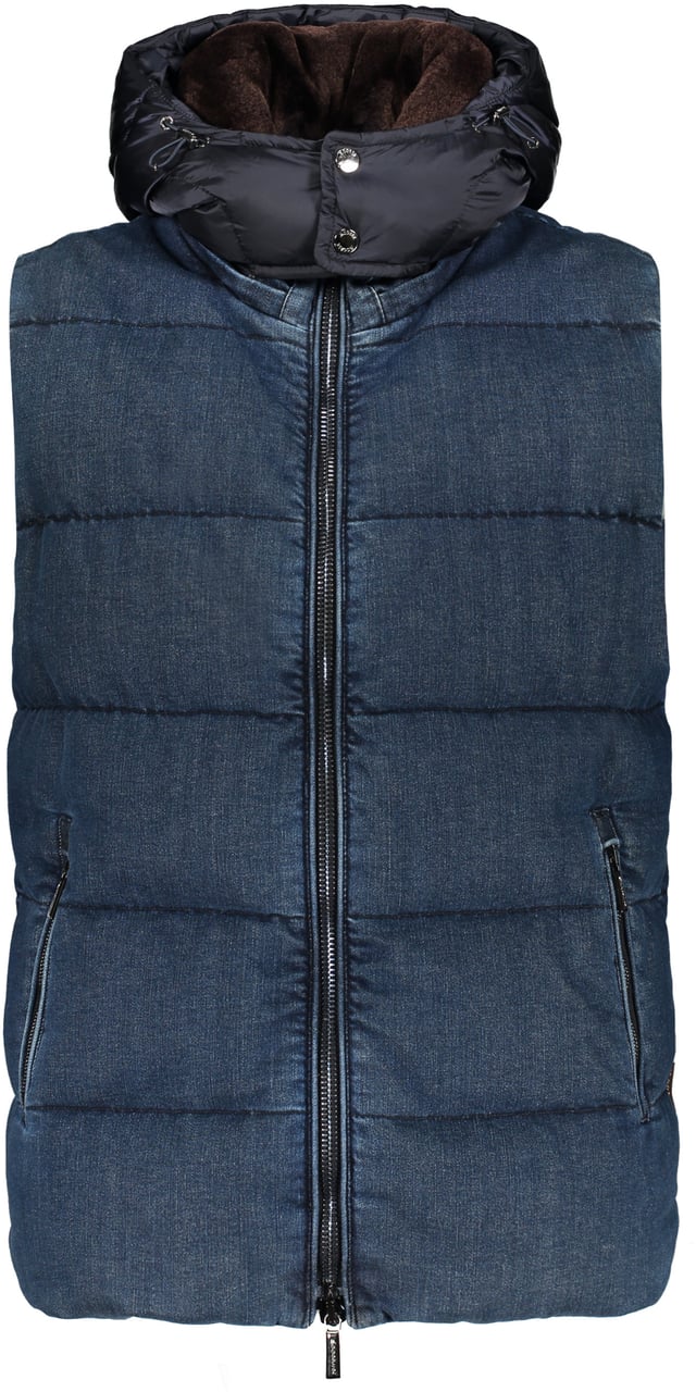 Moorer Down jacket with hood Blauw