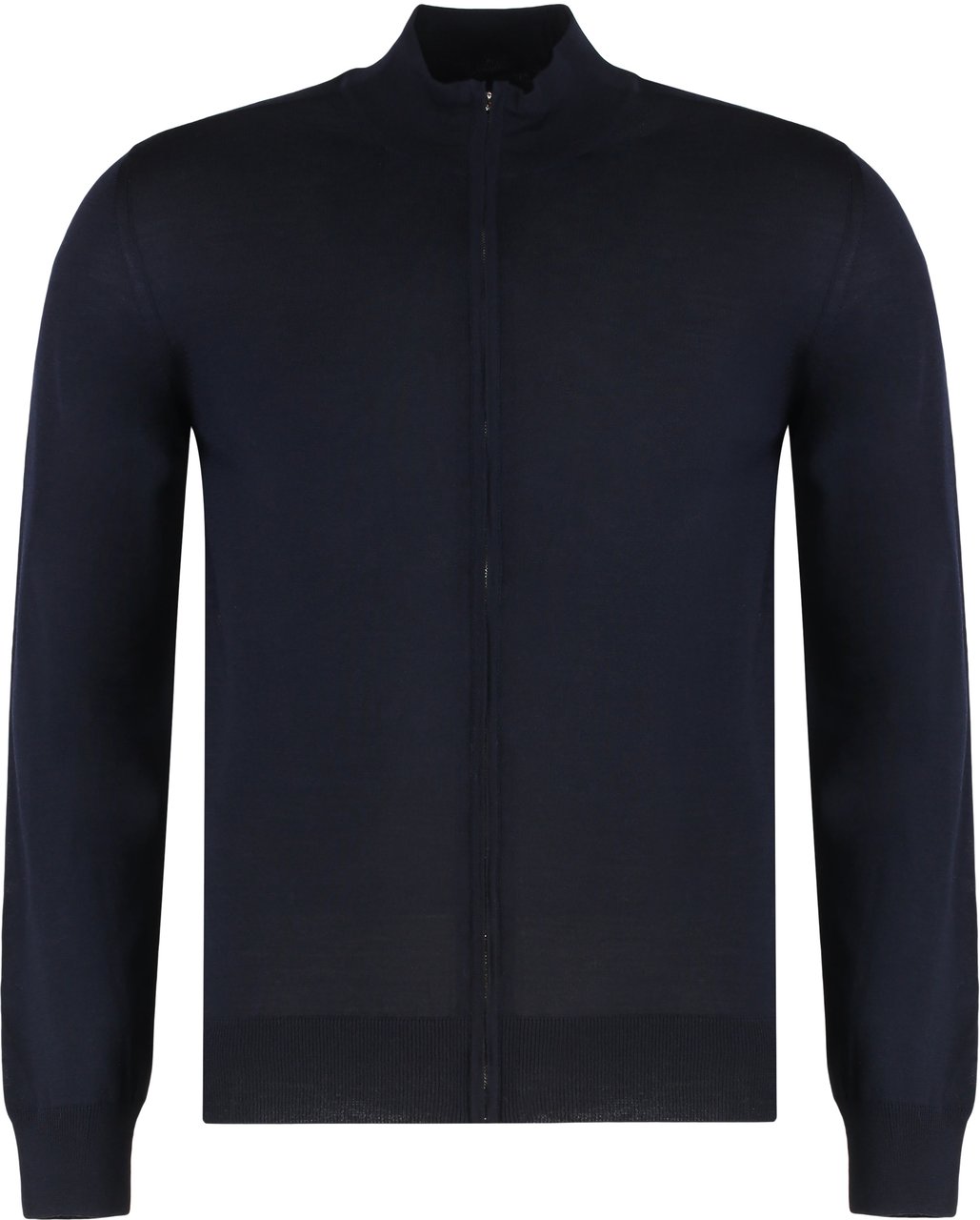 Moorer Sweater with zipper in cotton blend Navy