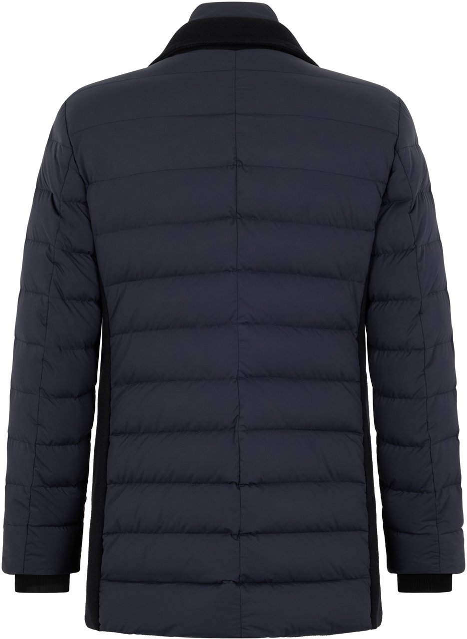 Moorer Elegant winter jacket with padded sleeves Blauw