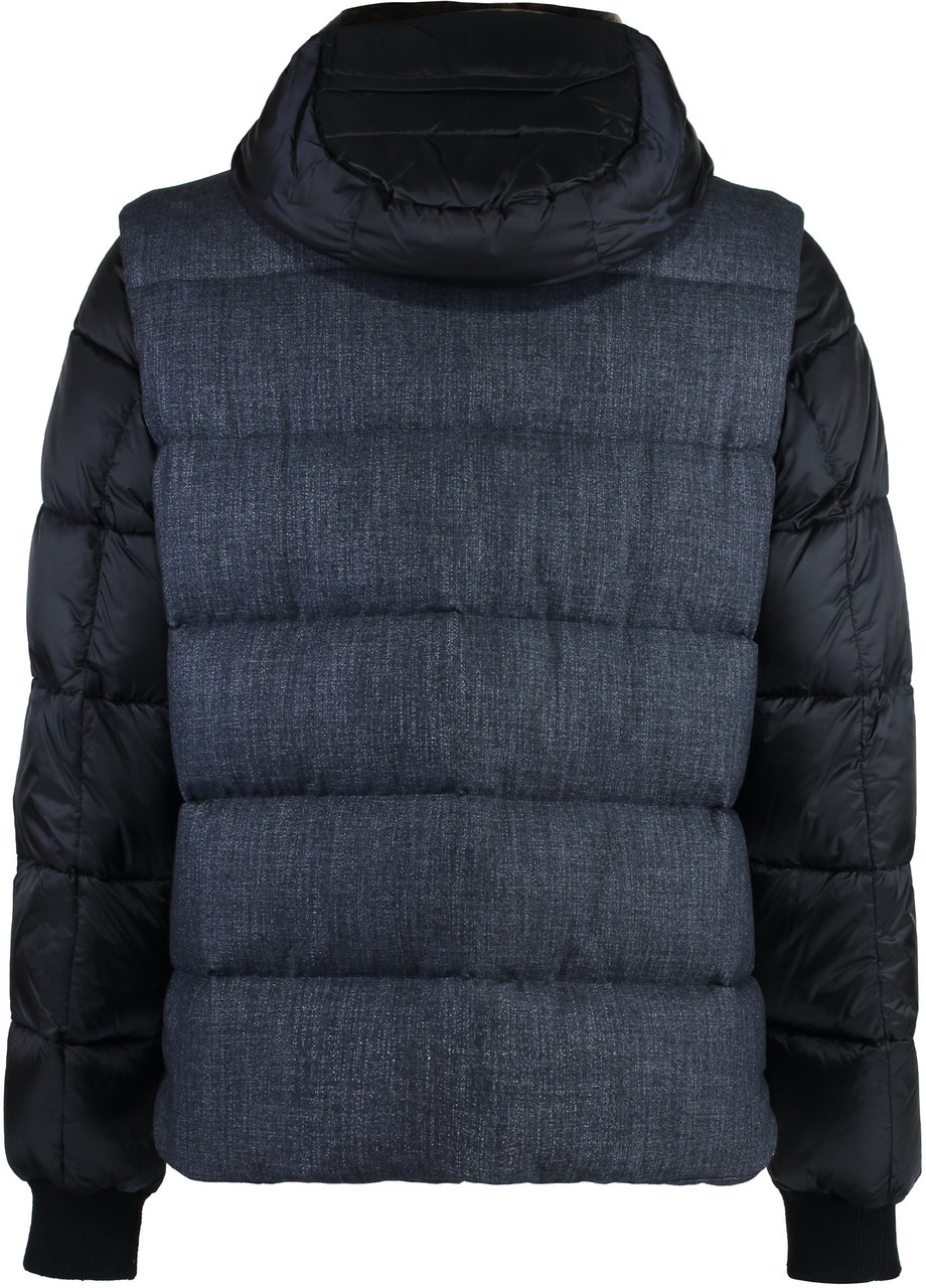 Moorer Celik hooded down jacket Blauw