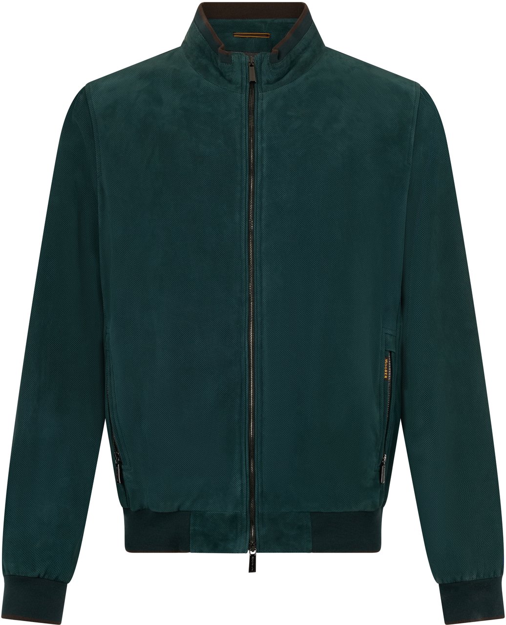 Moorer Modern bomber jacket petrol green. Groen