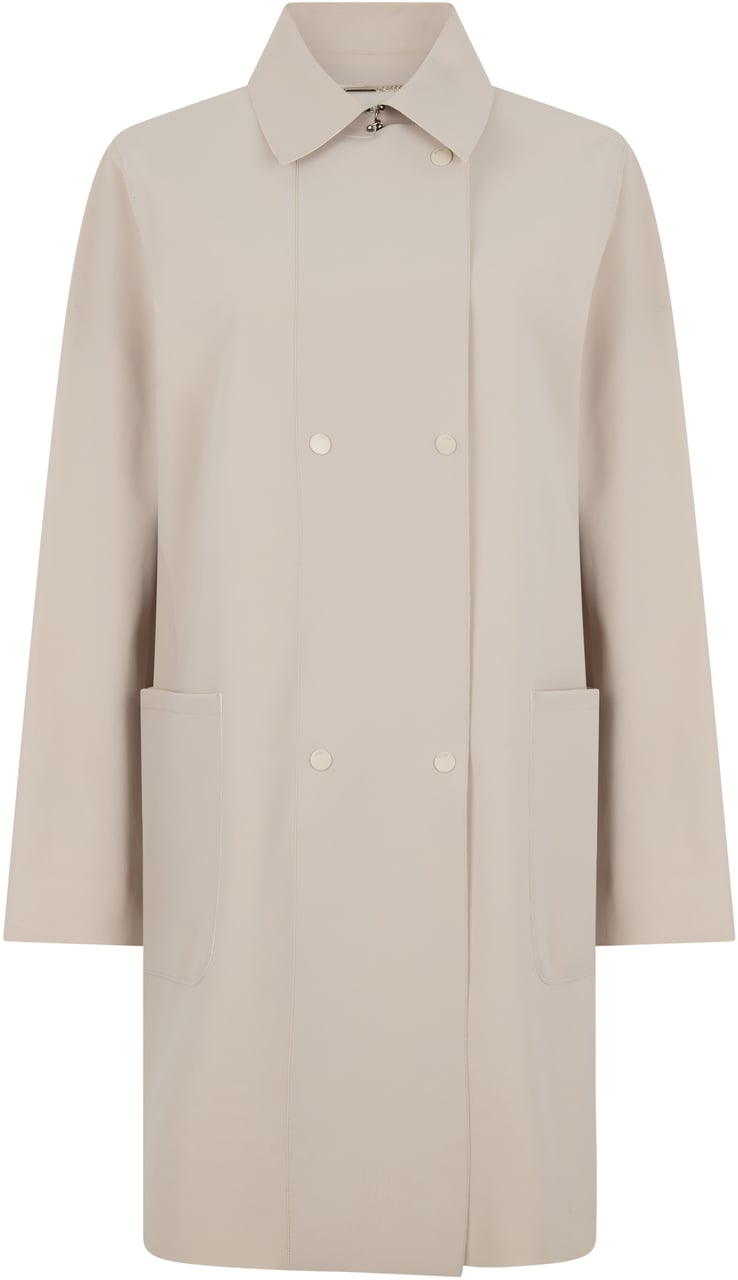 Moorer Oversized beige trench with side pockets Wit