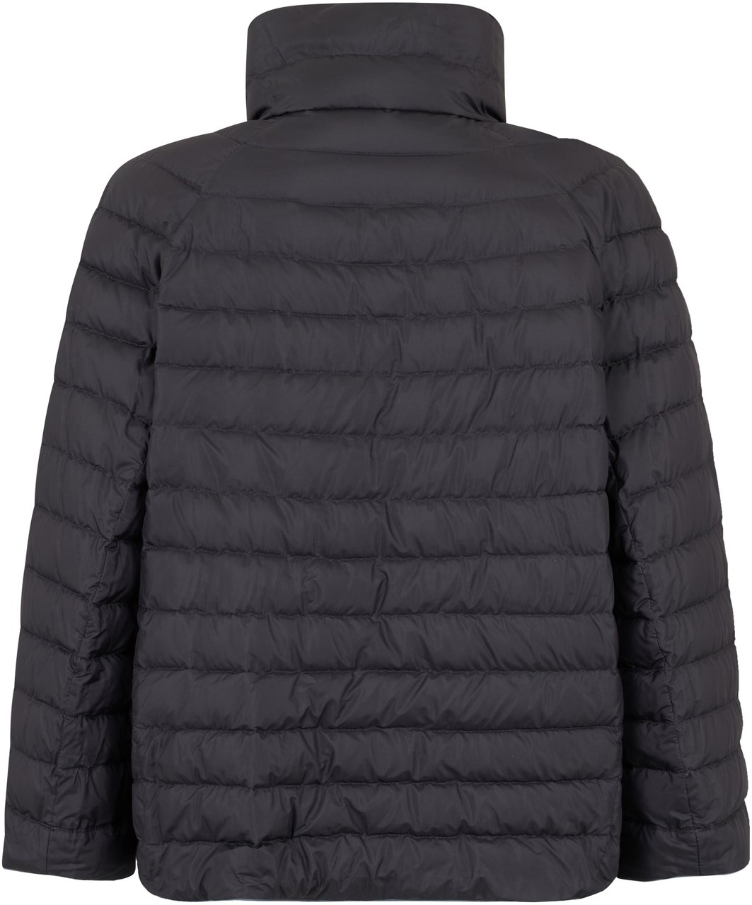 Moorer Black padded jacket with high collar. Blauw