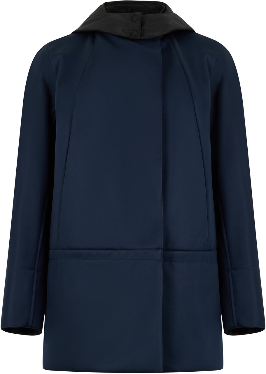 Moorer Elegant versatile dark blue minimalist jacket Zwart