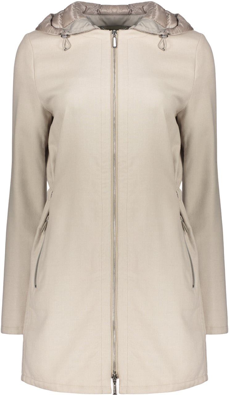 Moorer Zip-up jacket with hood Beige