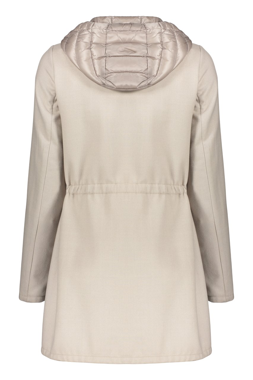 Moorer Zip-up jacket with hood Beige