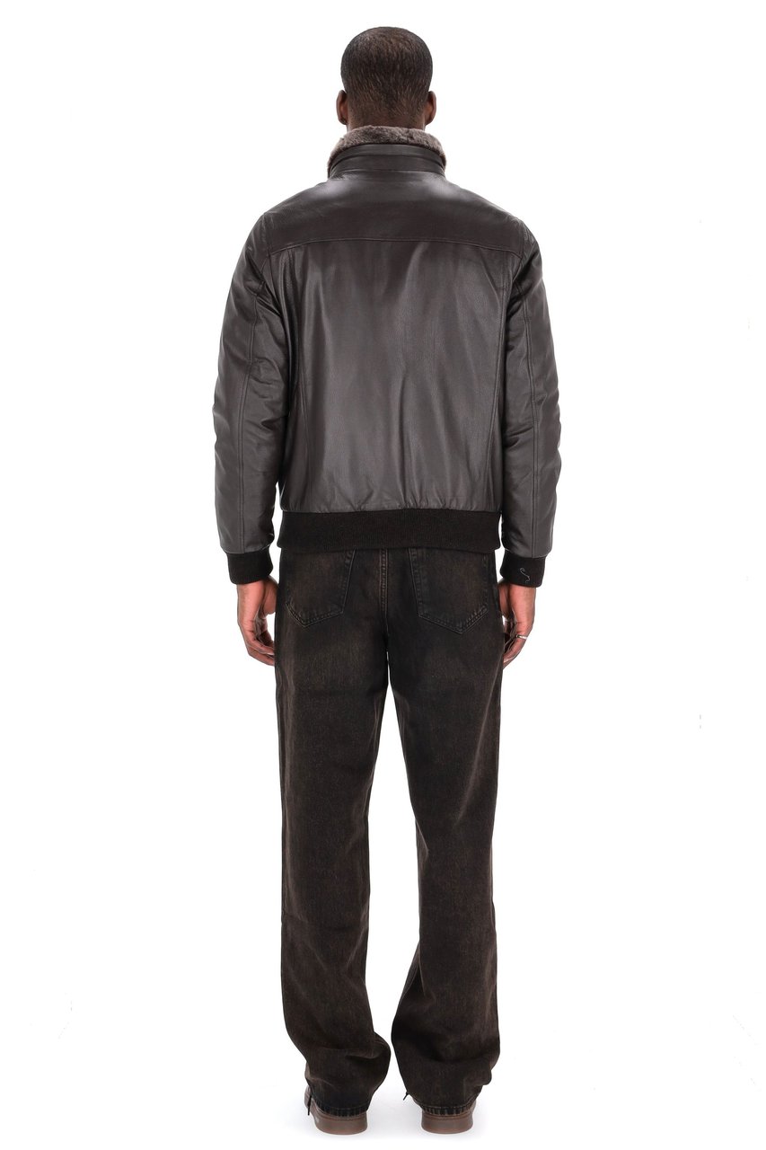 Moorer Cleros-P1 Goatskin Bomber Jacket Zwart