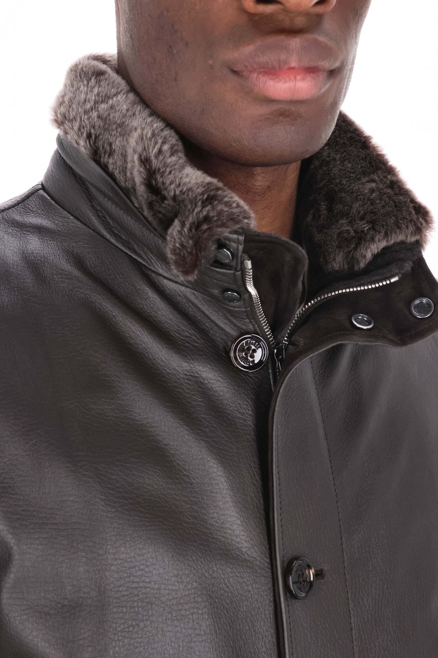 Moorer Cleros-P1 Goatskin Bomber Jacket Zwart
